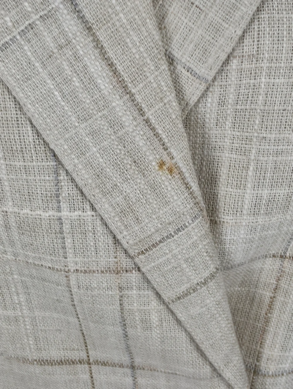 Vintage Christian Dior Separates Plaid Linen Blend Blazer Jacket Cream Beige - 8